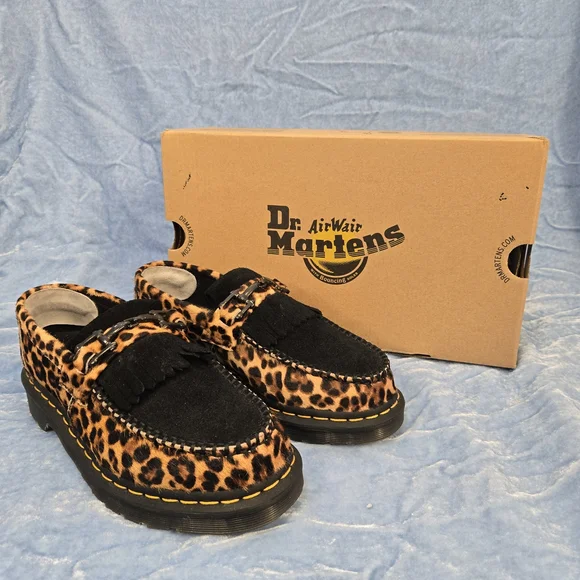 Dr. Martens Leopard and Black Suede Loafers - Picture 2 of 7
